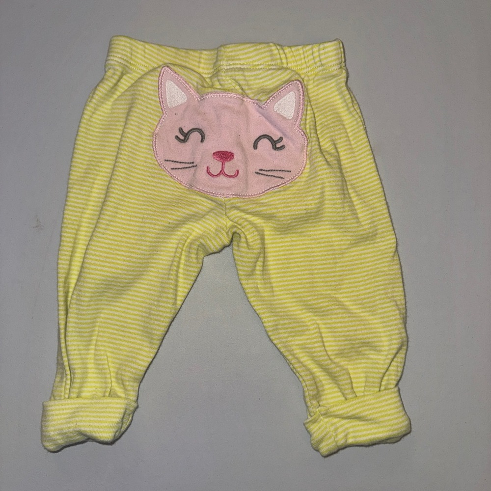 Carter's 3-Piece Outfit Set Baby Girl 3M Pink Yellow Floral Dinosaur Cat Spikes - Picture 6 of 10